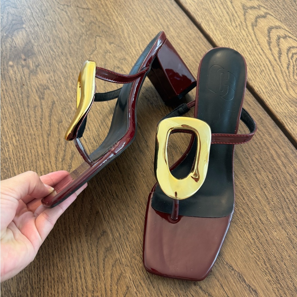 Burgundy with Gold details Heels